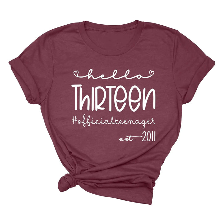 13th Birthday Girl Shirt - Hello Thirteen Est. 2011 | Official Teenager Tee Cypress DTF