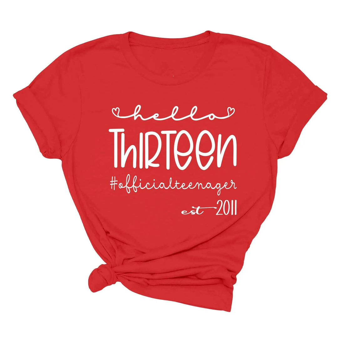 13th Birthday Girl Shirt - Hello Thirteen Est. 2011 | Official Teenager Tee Cypress DTF