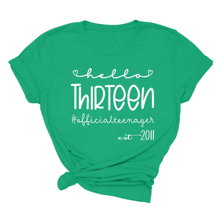 13th Birthday Girl Shirt - Hello Thirteen Est. 2011 | Official Teenager Tee Cypress DTF