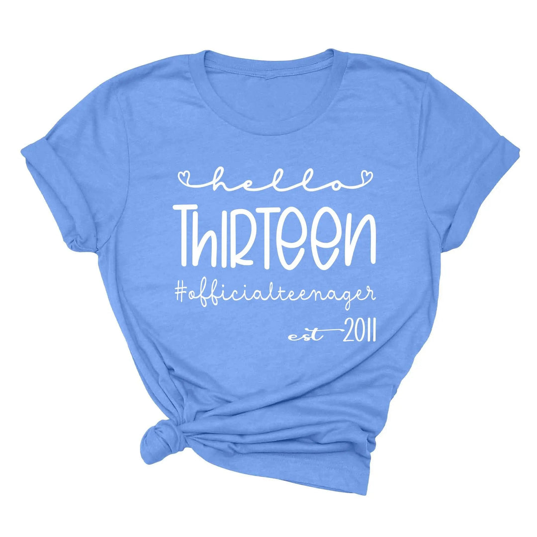 13th Birthday Girl Shirt - Hello Thirteen Est. 2011 | Official Teenager Tee Cypress DTF