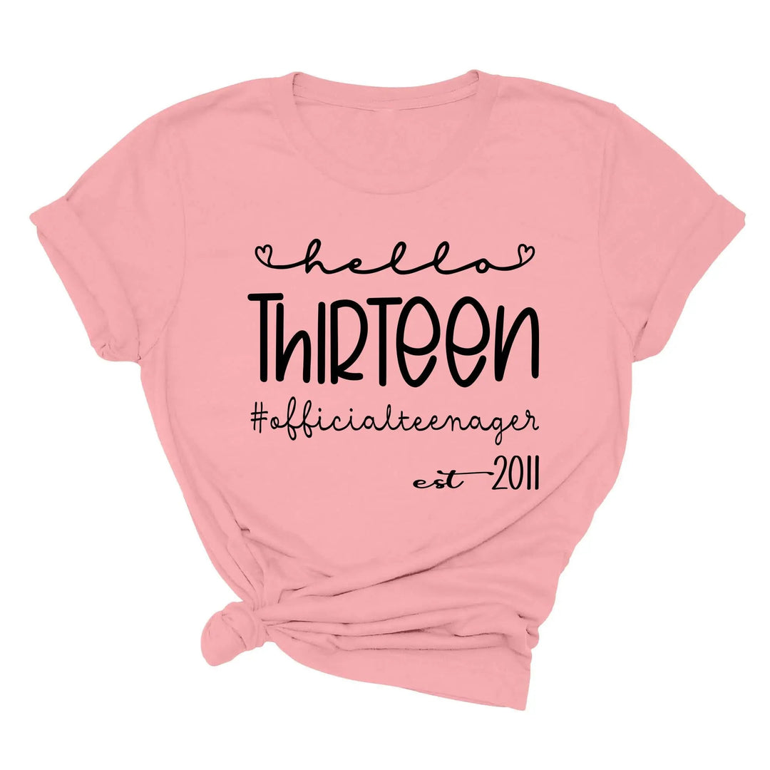13th Birthday Girl Shirt - Hello Thirteen Est. 2011 | Official Teenager Tee Cypress DTF