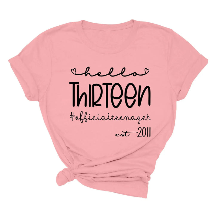 13th Birthday Girl Shirt - Hello Thirteen Est. 2011 | Official Teenager Tee Cypress DTF