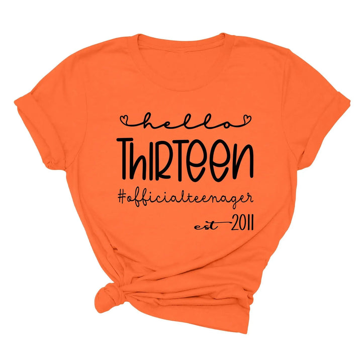 13th Birthday Girl Shirt - Hello Thirteen Est. 2011 | Official Teenager Tee Cypress DTF