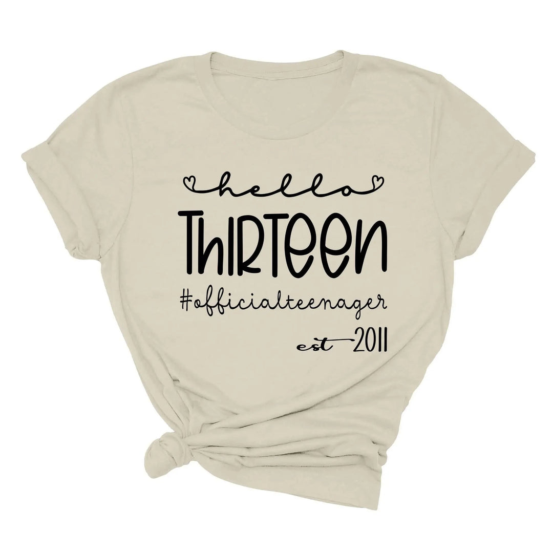 13th Birthday Girl Shirt - Hello Thirteen Est. 2011 | Official Teenager Tee Cypress DTF