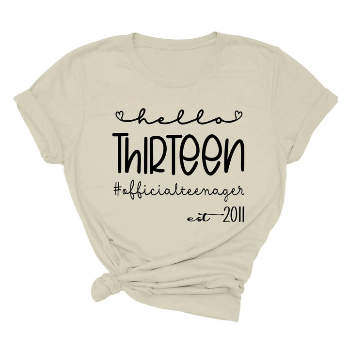 13th Birthday Girl Shirt - Hello Thirteen Est. 2011 | Official Teenager Tee Cypress DTF