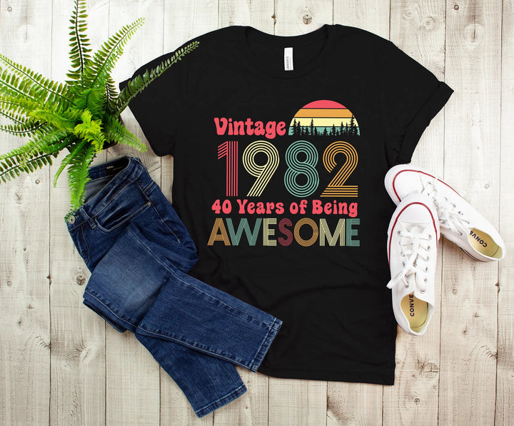1982 Vintage 42nd Birthday Shirt - 42 Years of Being Awesome Tee Cypress DTF