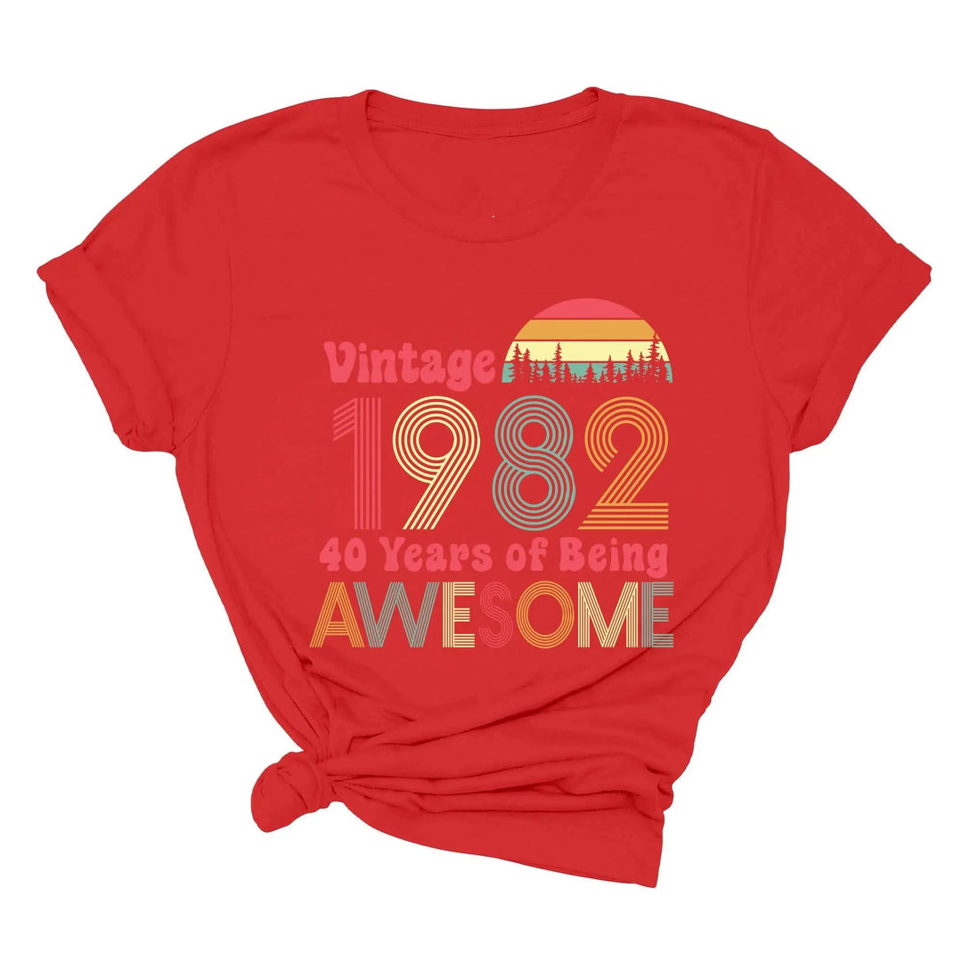 1982 Vintage 42nd Birthday Shirt - 42 Years of Being Awesome Tee Cypress DTF