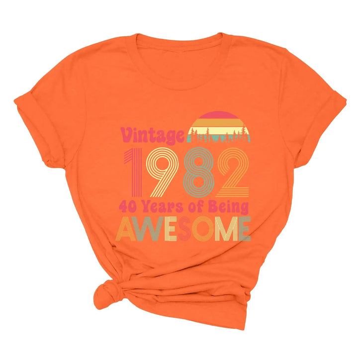 1982 Vintage 42nd Birthday Shirt - 42 Years of Being Awesome Tee Cypress DTF
