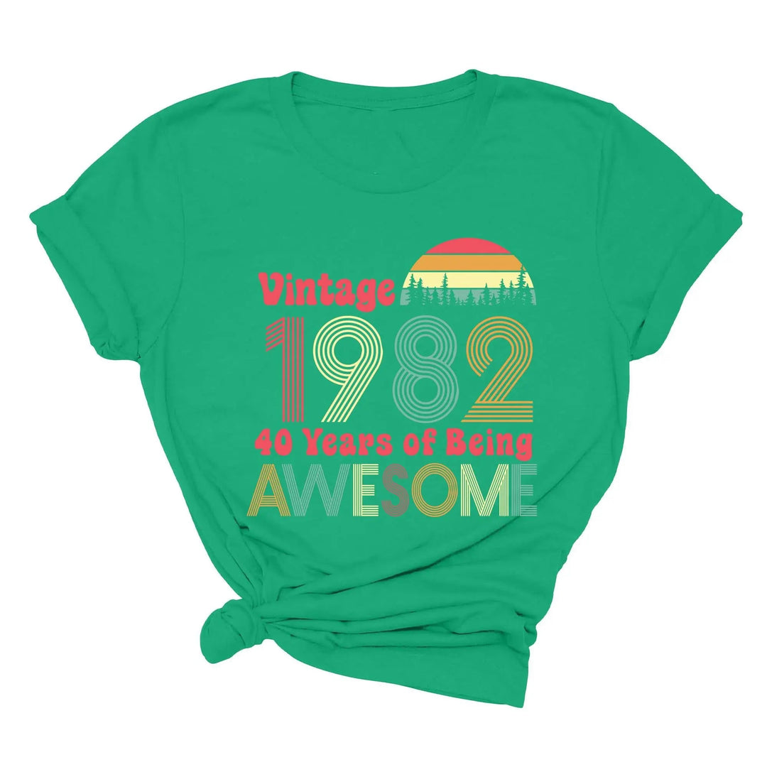 1982 Vintage 42nd Birthday Shirt - 42 Years of Being Awesome Tee Cypress DTF