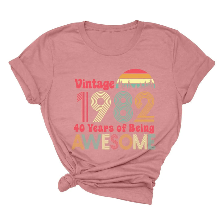 1982 Vintage 42nd Birthday Shirt - 42 Years of Being Awesome Tee Cypress DTF