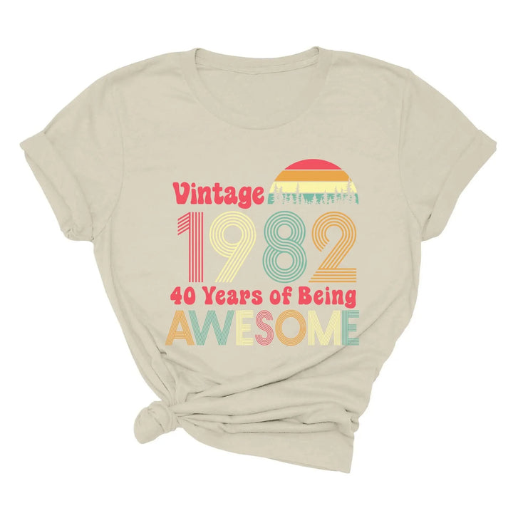 1982 Vintage 42nd Birthday Shirt - 42 Years of Being Awesome Tee Cypress DTF