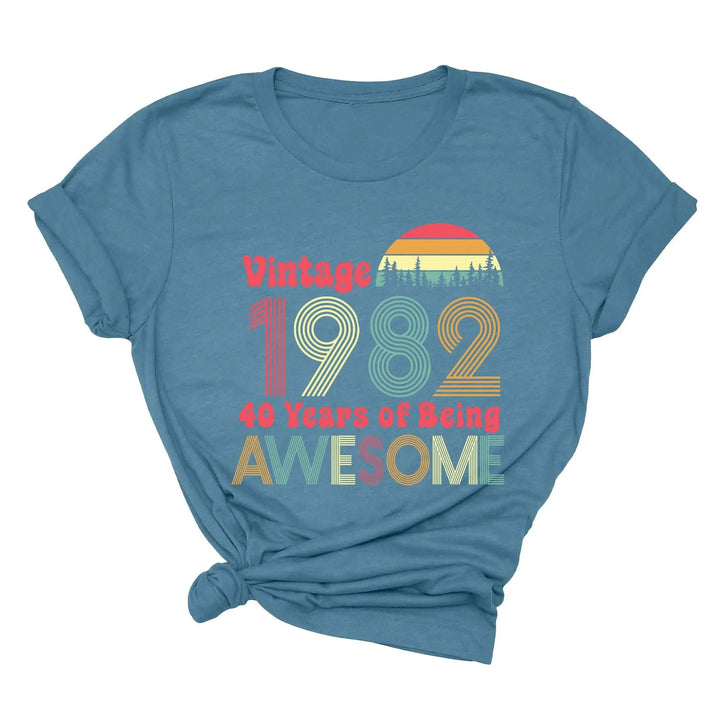 1982 Vintage 42nd Birthday Shirt - 42 Years of Being Awesome Tee Cypress DTF