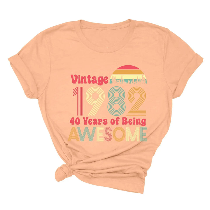 1982 Vintage 42nd Birthday Shirt - 42 Years of Being Awesome Tee Cypress DTF