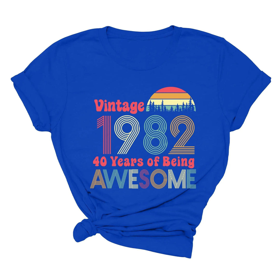1982 Vintage 42nd Birthday Shirt - 42 Years of Being Awesome Tee Cypress DTF