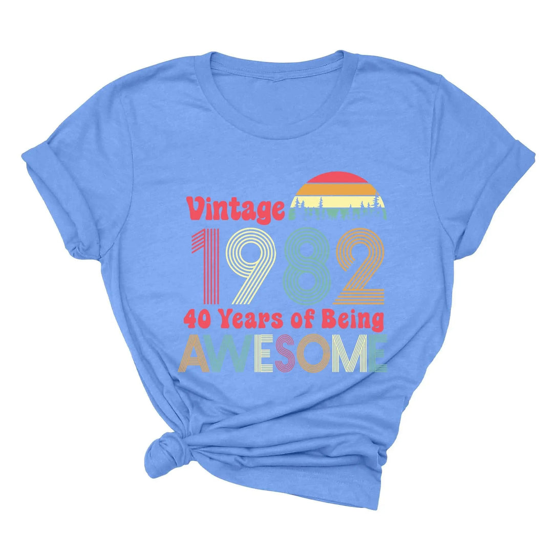 1982 Vintage 42nd Birthday Shirt - 42 Years of Being Awesome Tee Cypress DTF
