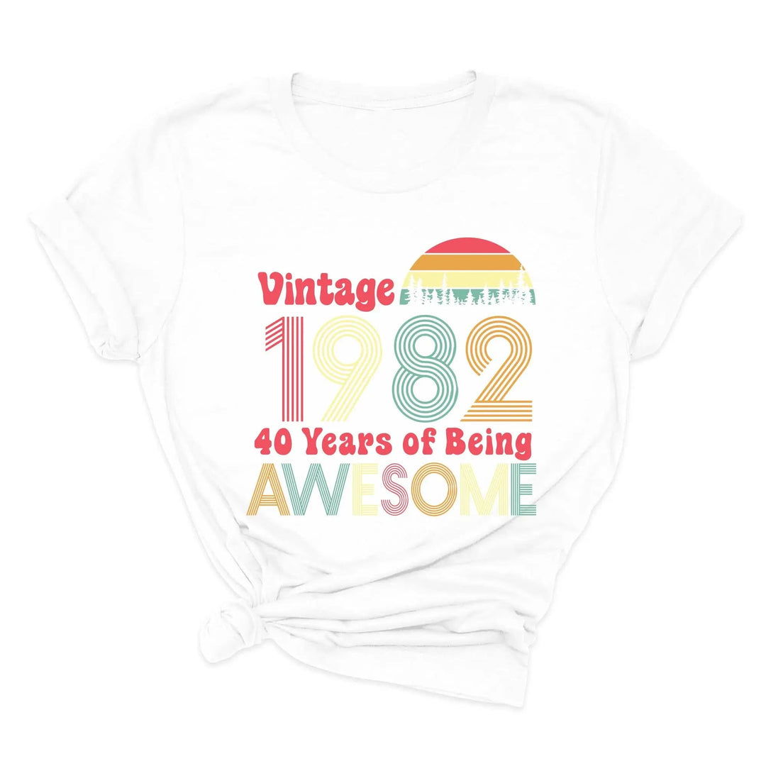 1982 Vintage 42nd Birthday Shirt - 42 Years of Being Awesome Tee Cypress DTF
