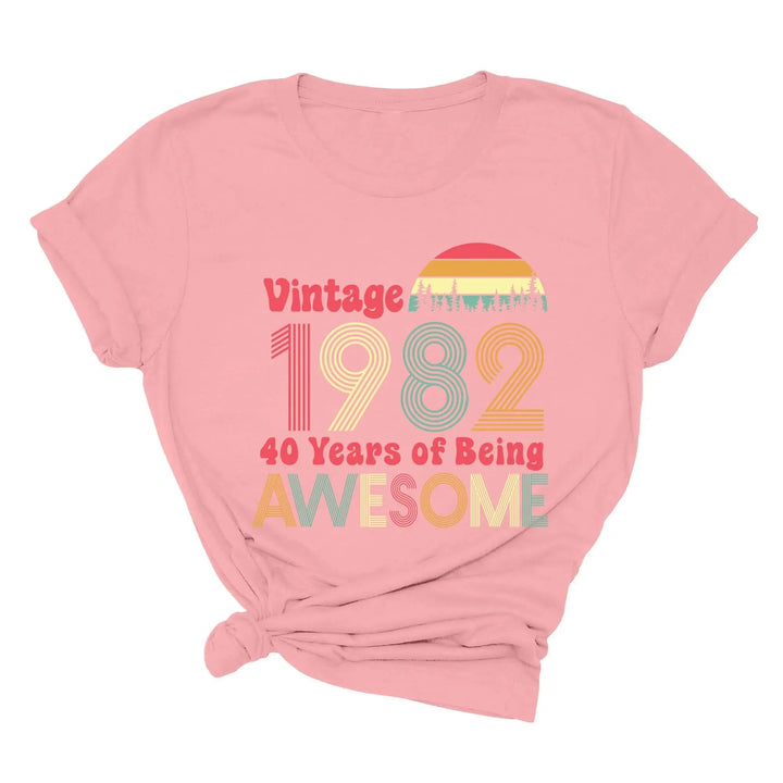 1982 Vintage 42nd Birthday Shirt - 42 Years of Being Awesome Tee Cypress DTF