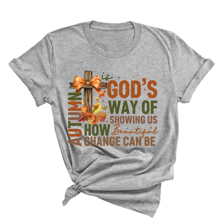 Autumn Is God's Way Of Showing Us How Beautiful Change Can Be Shirt, Retro Fall Jesus Shirt, Fall Coquette Bow Shirt Autumn Jesus Sweatshirt Cypress DTF