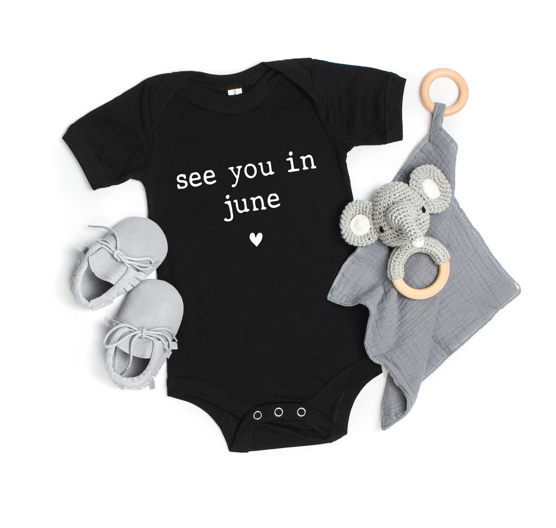 Baby Announcement Bodysuit - See You in June | Pregnancy Bodysuit Cypress DTF