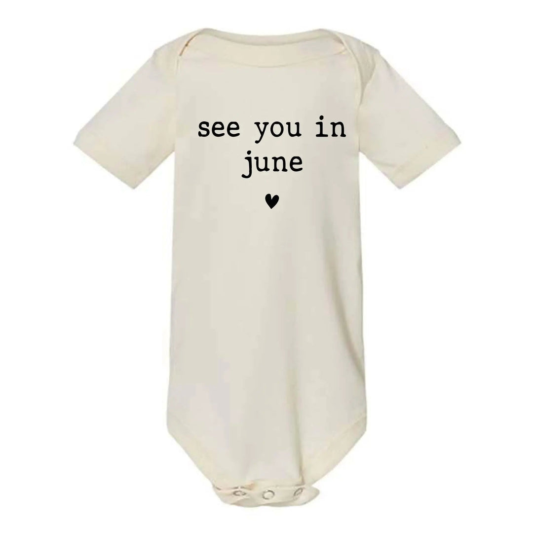 Baby Announcement Bodysuit - See You in June | Pregnancy Bodysuit Cypress DTF