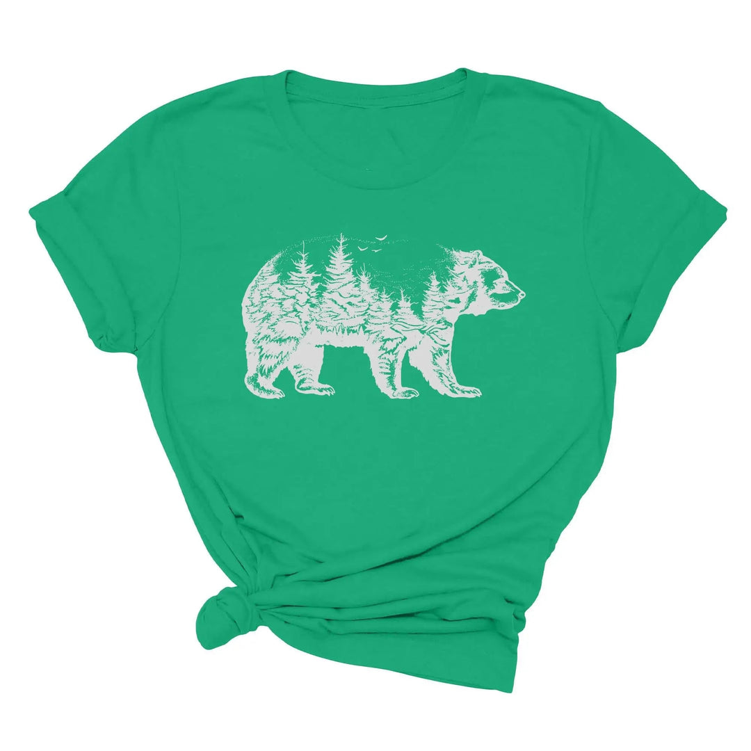 Bear Forest T-Shirt - Nature Lover Camping & Outdoors Mama Bear Tee Cypress DTF