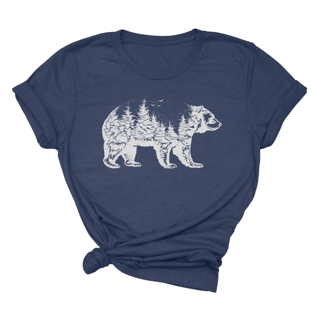 Bear Forest T-Shirt - Nature Lover Camping & Outdoors Mama Bear Tee Cypress DTF