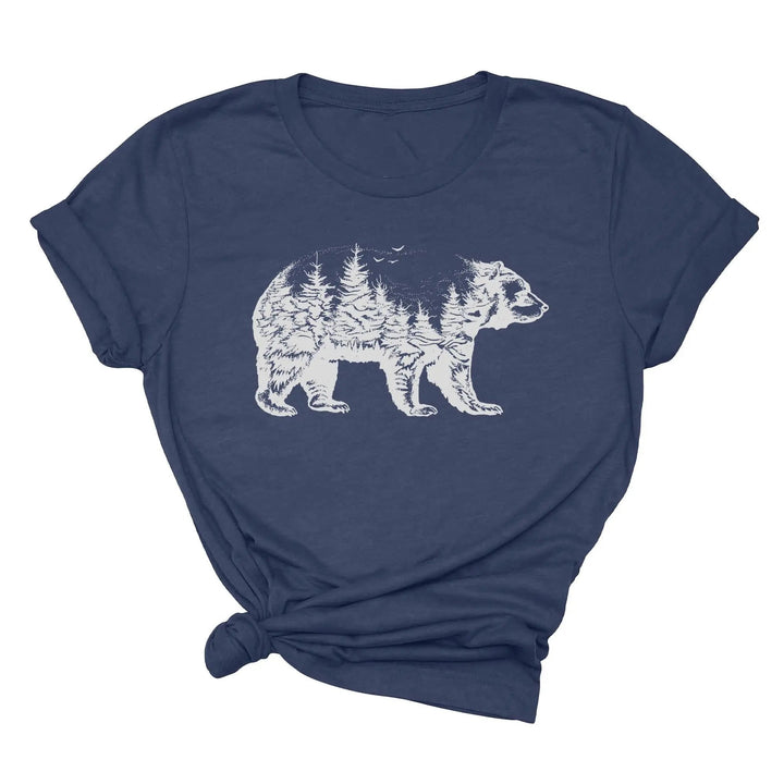 Bear Forest T-Shirt - Nature Lover Camping & Outdoors Mama Bear Tee Cypress DTF