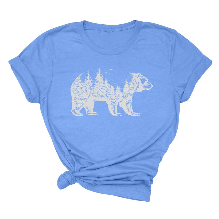 Bear Forest T-Shirt - Nature Lover Camping & Outdoors Mama Bear Tee Cypress DTF