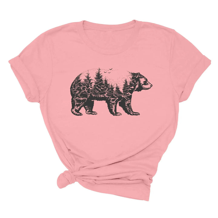 Bear Forest T-Shirt - Nature Lover Camping & Outdoors Mama Bear Tee Cypress DTF