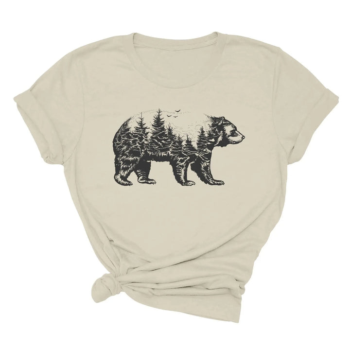 Bear Forest T-Shirt - Nature Lover Camping & Outdoors Mama Bear Tee Cypress DTF