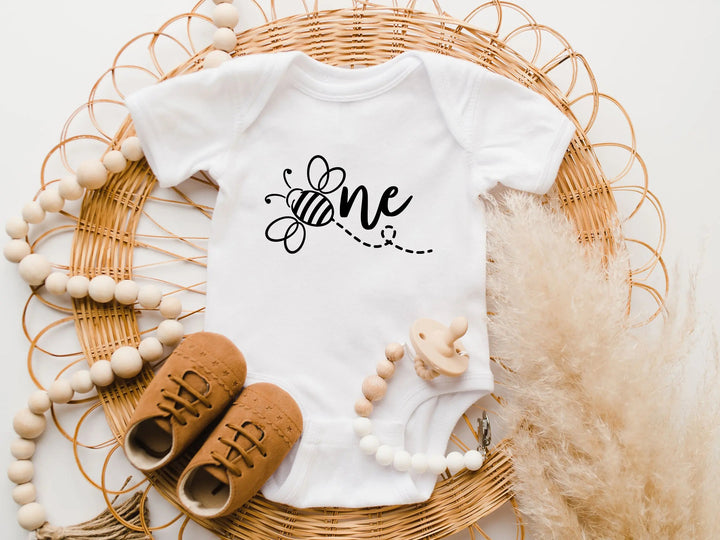 Bee One 1st Birthday Bodysuit - Baby Shower Gift & Announcement Cypress DTF