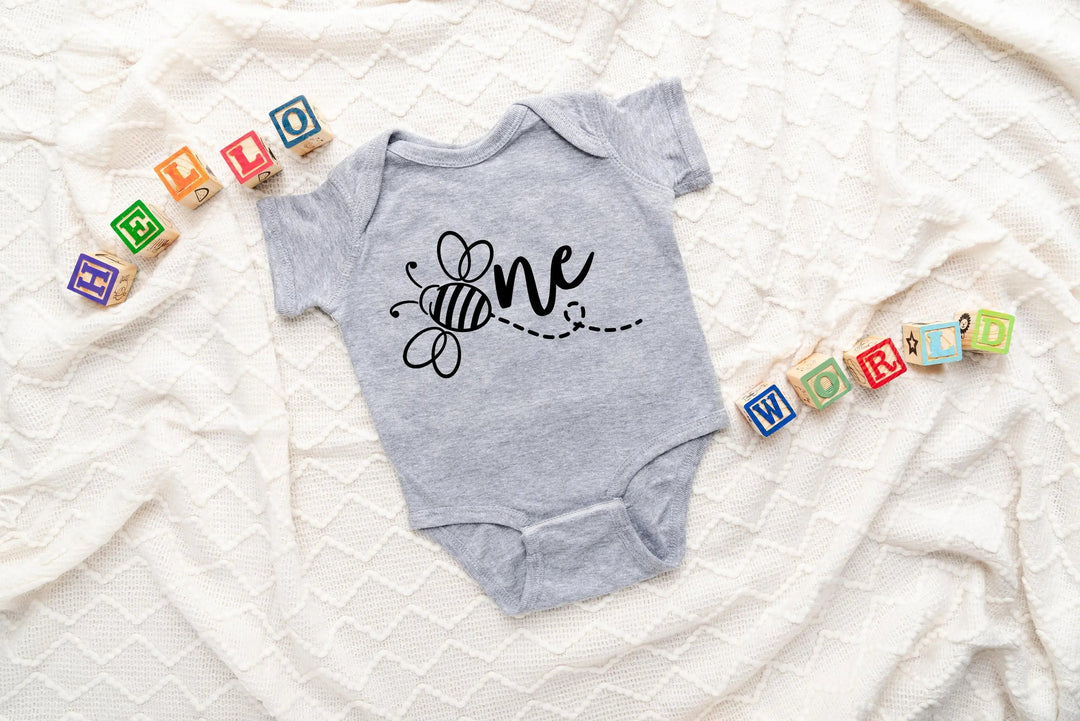 Bee One 1st Birthday Bodysuit - Baby Shower Gift & Announcement Cypress DTF