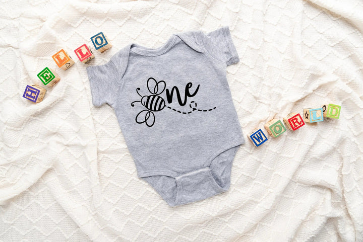Bee One 1st Birthday Bodysuit - Baby Shower Gift & Announcement Cypress DTF