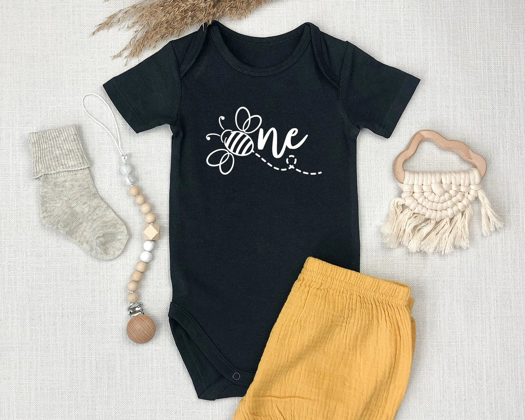 Bee One 1st Birthday Bodysuit - Baby Shower Gift & Announcement Cypress DTF