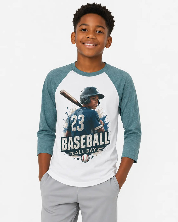 Customize Bella + Canvas Sleeve 3/4-Baseball T-Shirt, Raglan Tshirt 3200 Youth