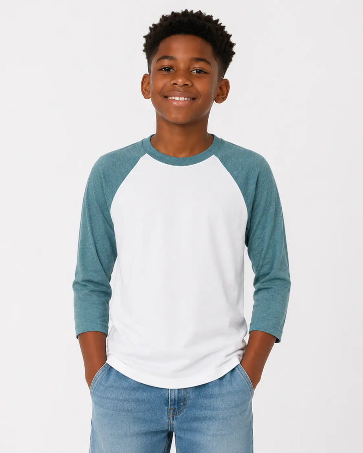 Bella + Canvas Sleeve 3/4-Baseball T-Shirt, Raglan Tshirt 3200 Youth