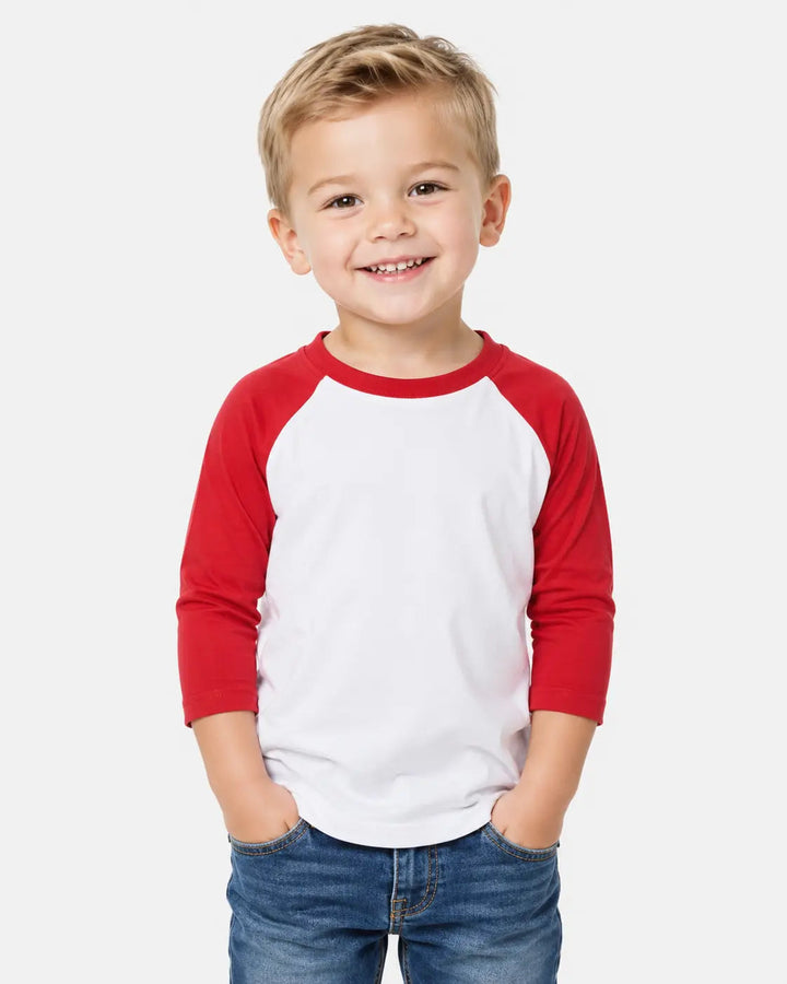 Bella + Canvas Sleeve 3/4-Baseball T-Shirt, Raglan Tshirt 3200 toddler