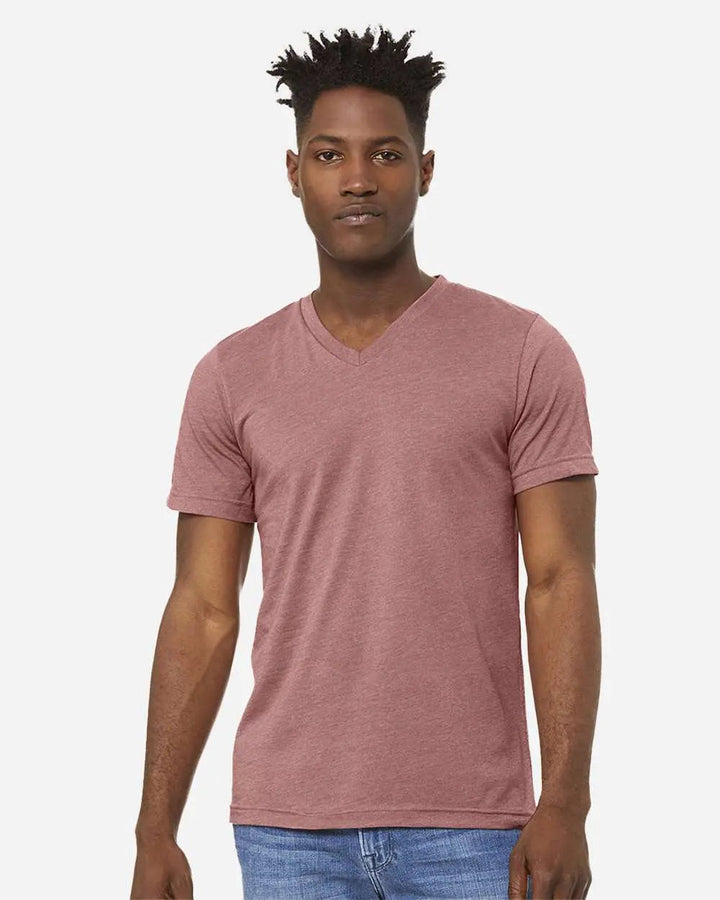 Bella+Canvas Blank Men Short Sleeve V-Neck T-Shirt 3005- 3005CVC