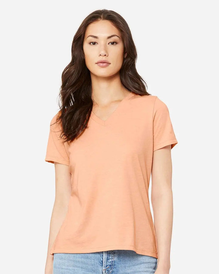 Bella+Canvas Blank Women Short Sleeve V-Neck T-Shirt 6405-6405CVC