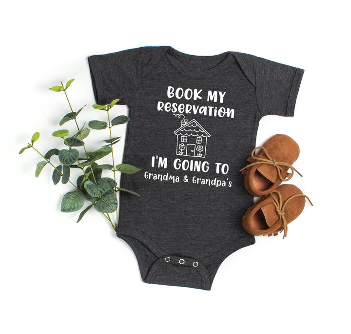 Book My Reservation Bodysuit - Pregnancy Announcement for Grandparents Cypress DTF