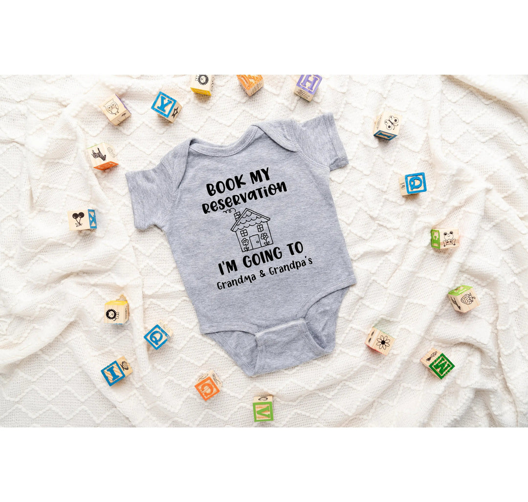 Book My Reservation Bodysuit - Pregnancy Announcement for Grandparents Cypress DTF
