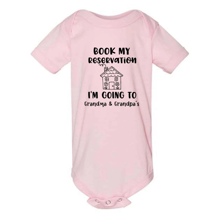 Book My Reservation Bodysuit - Pregnancy Announcement for Grandparents Cypress DTF