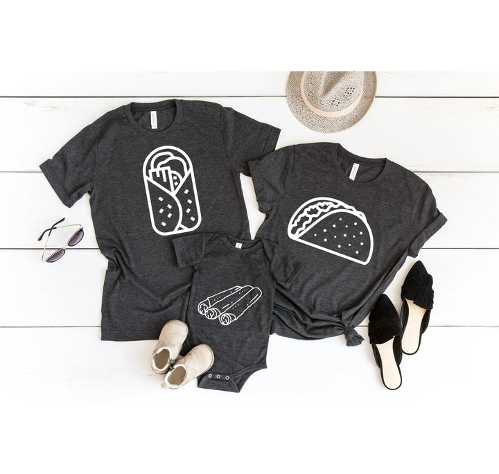 Burrito Taco Taquito Shirt - Matching Family & Dad Baby Tee Cypress DTF