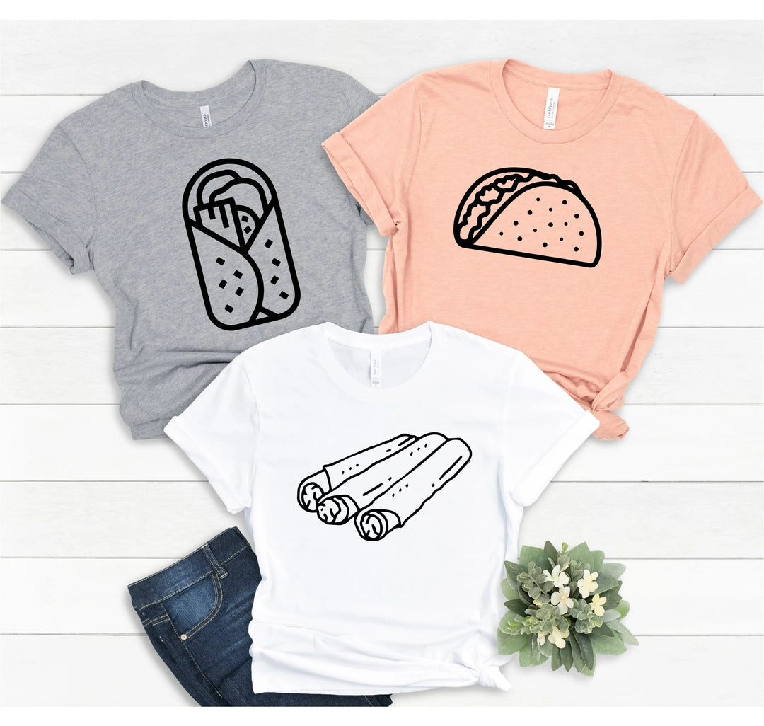 Burrito Taco Taquito Shirt - Matching Family & Dad Baby Tee Cypress DTF