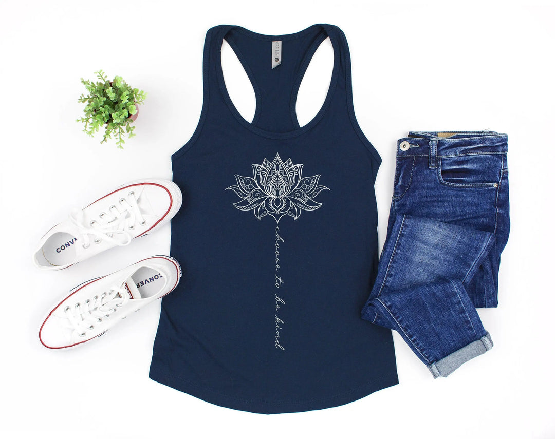 Choose to Be Kind Mandala Tank - Cute Spring Graphic for Women Cypress DTF