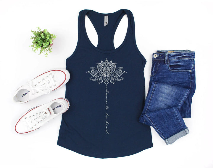 Choose to Be Kind Mandala Tank - Cute Spring Graphic for Women Cypress DTF
