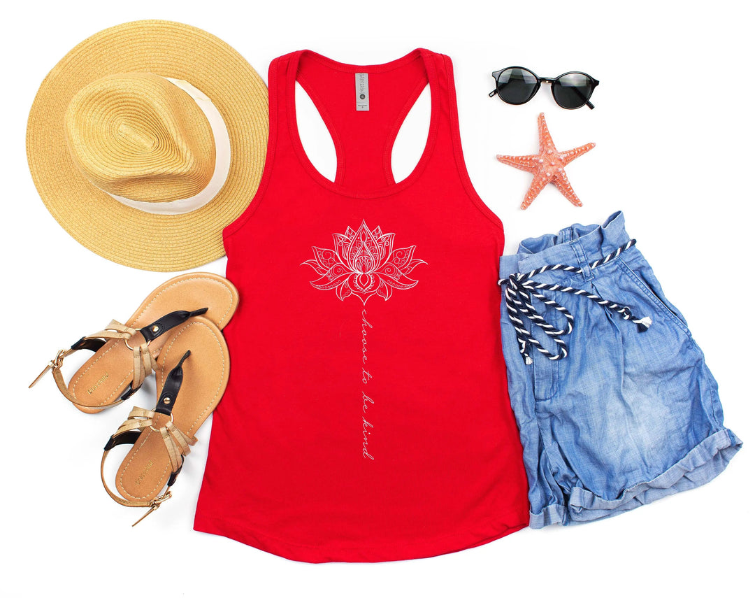 Choose to Be Kind Mandala Tank - Cute Spring Graphic for Women Cypress DTF