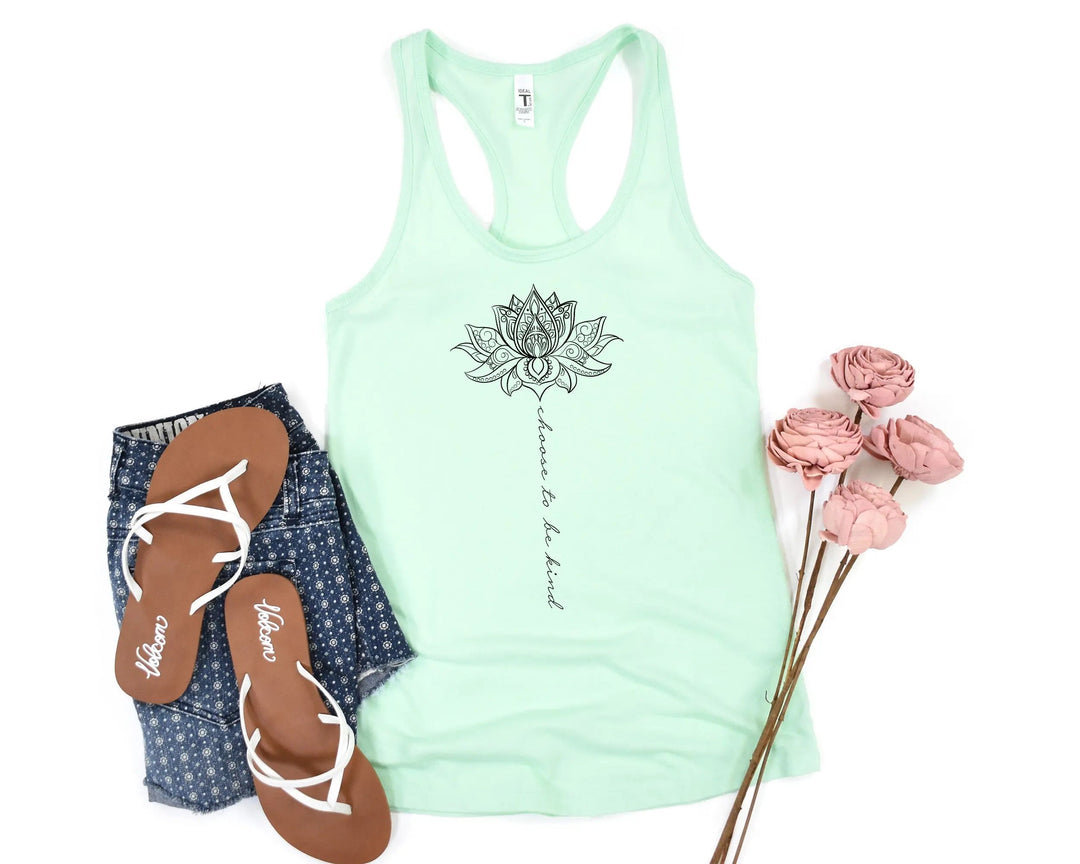 Choose to Be Kind Mandala Tank - Cute Spring Graphic for Women Cypress DTF