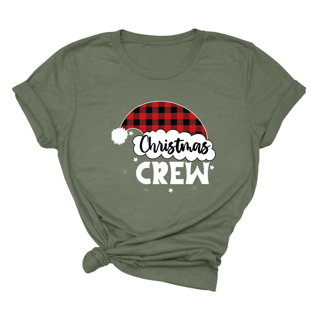 Christmas Crew Toddler Shirts | Cousin Crew with Plaid Santa Hat Toddler Tee Cypress DTF