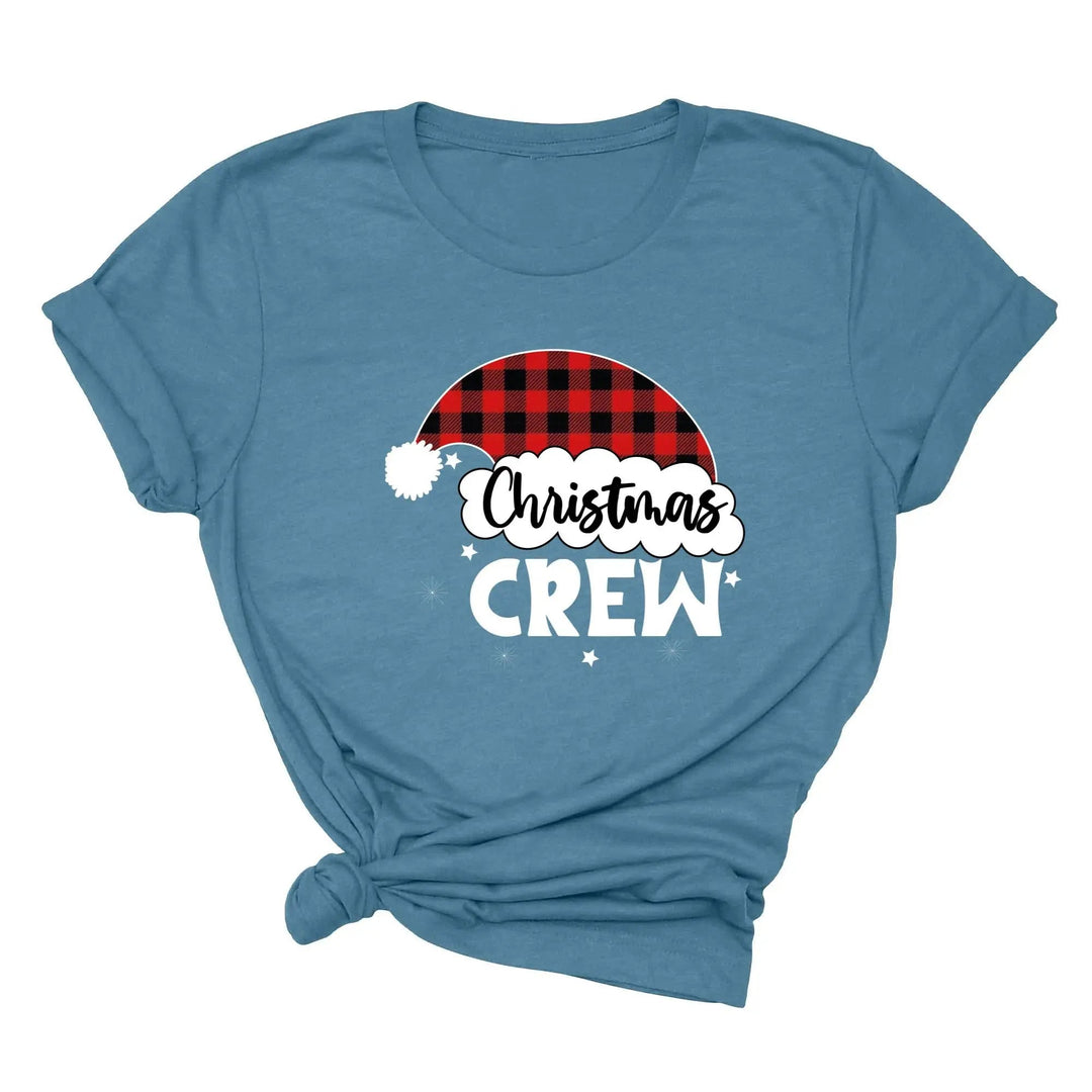 Christmas Crew Toddler Shirts | Cousin Crew with Plaid Santa Hat Toddler Tee Cypress DTF
